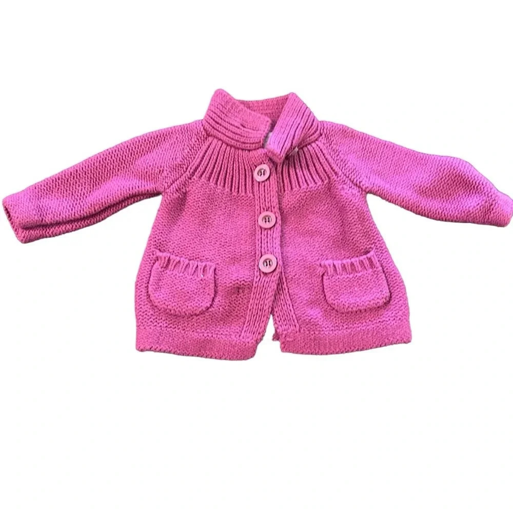 First Impressions baby girl size 0-3 months pink knit cardigan